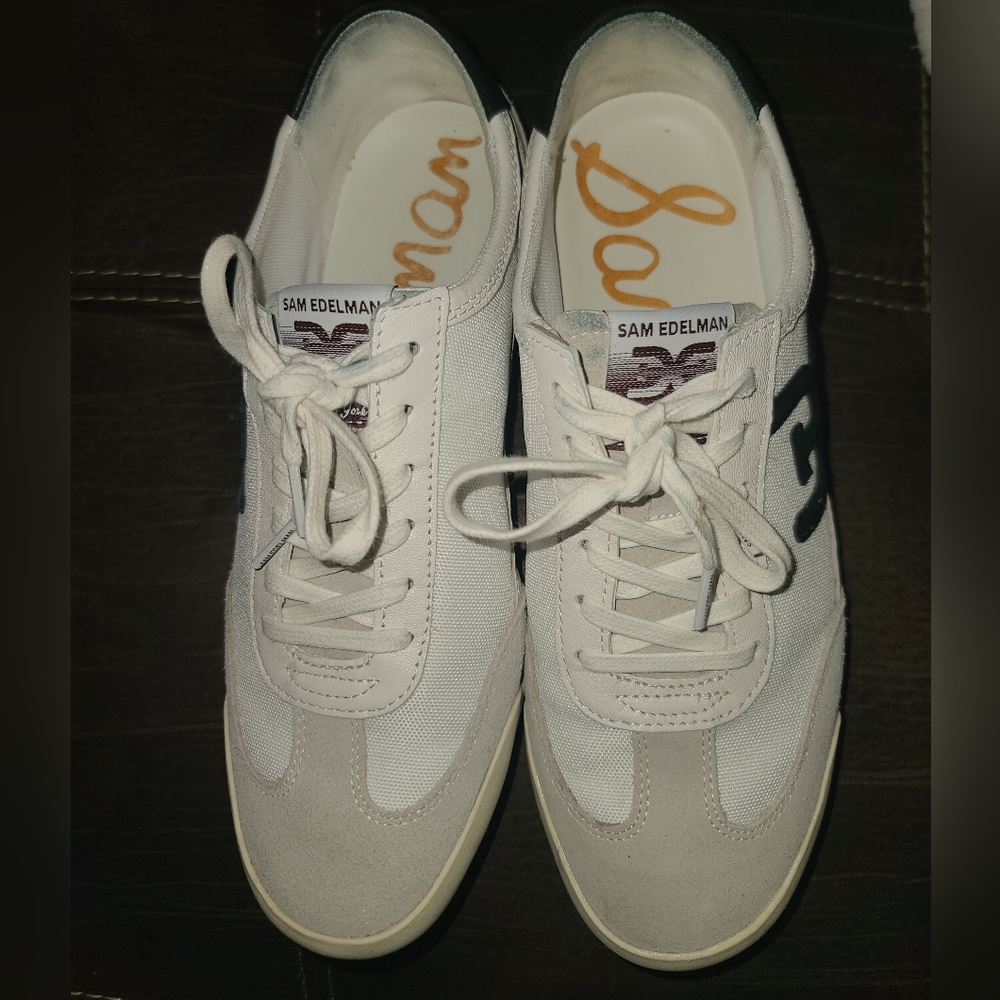 Sam Edelman White and Black Women's Sneakers